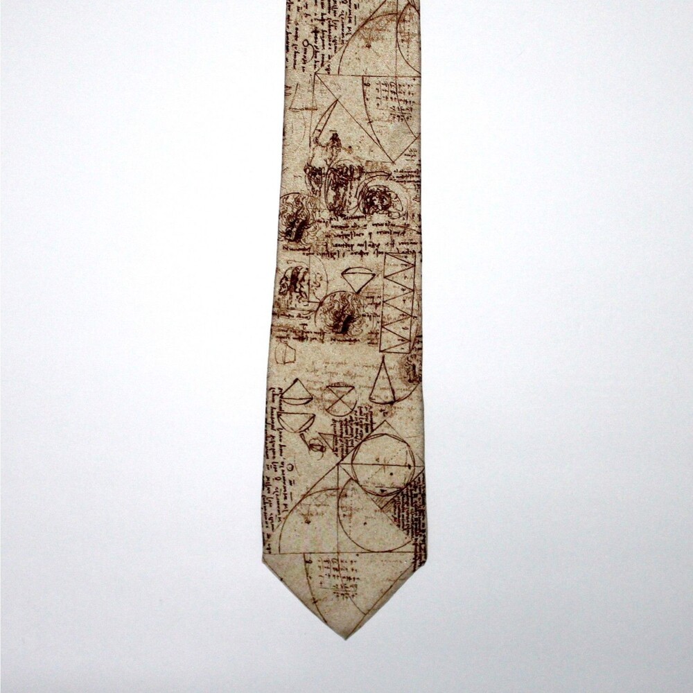 Necktie Metropolitan Museum of Art Leonardo Da Vinci silk Italy Codex Atlanticus